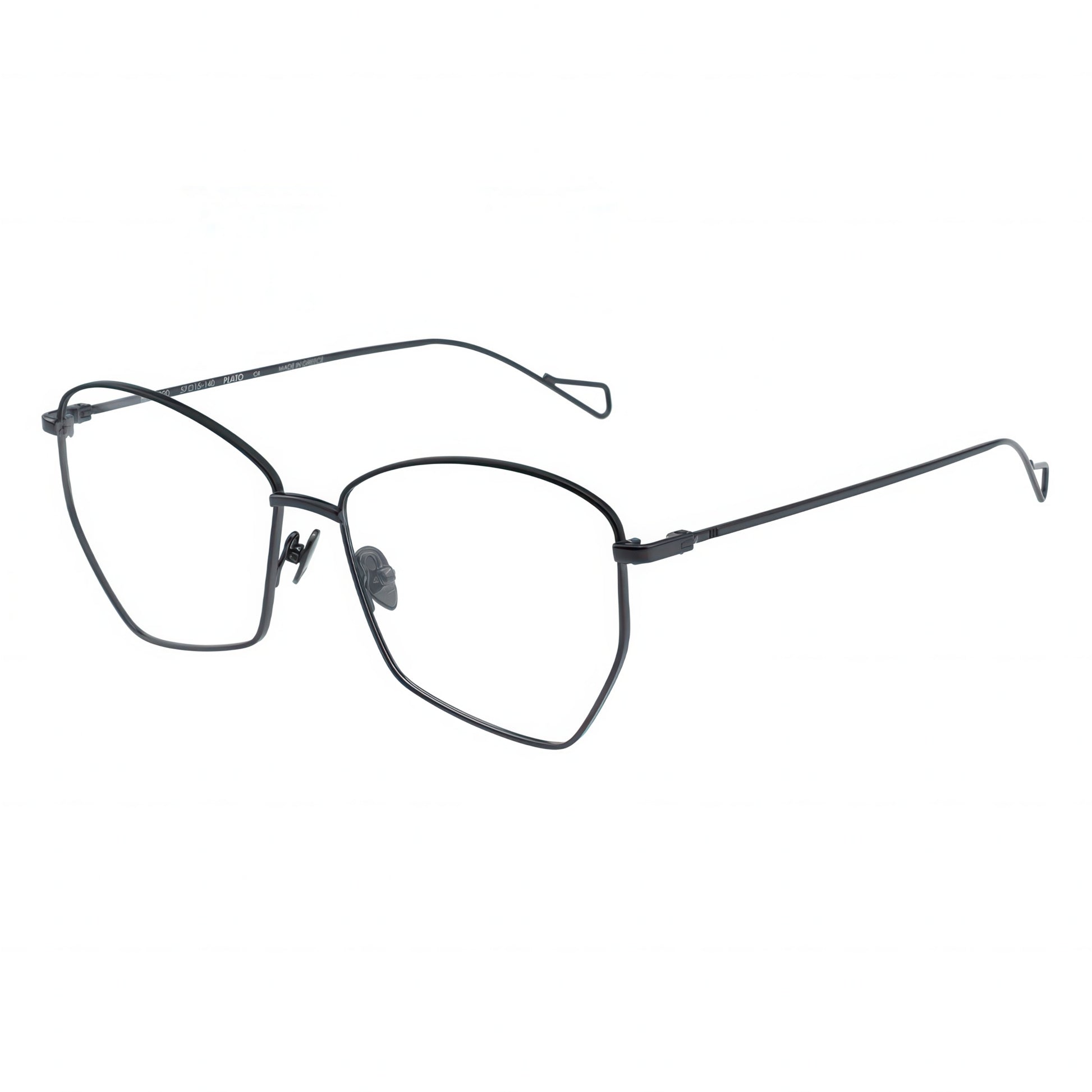 black geometric eyeglasses