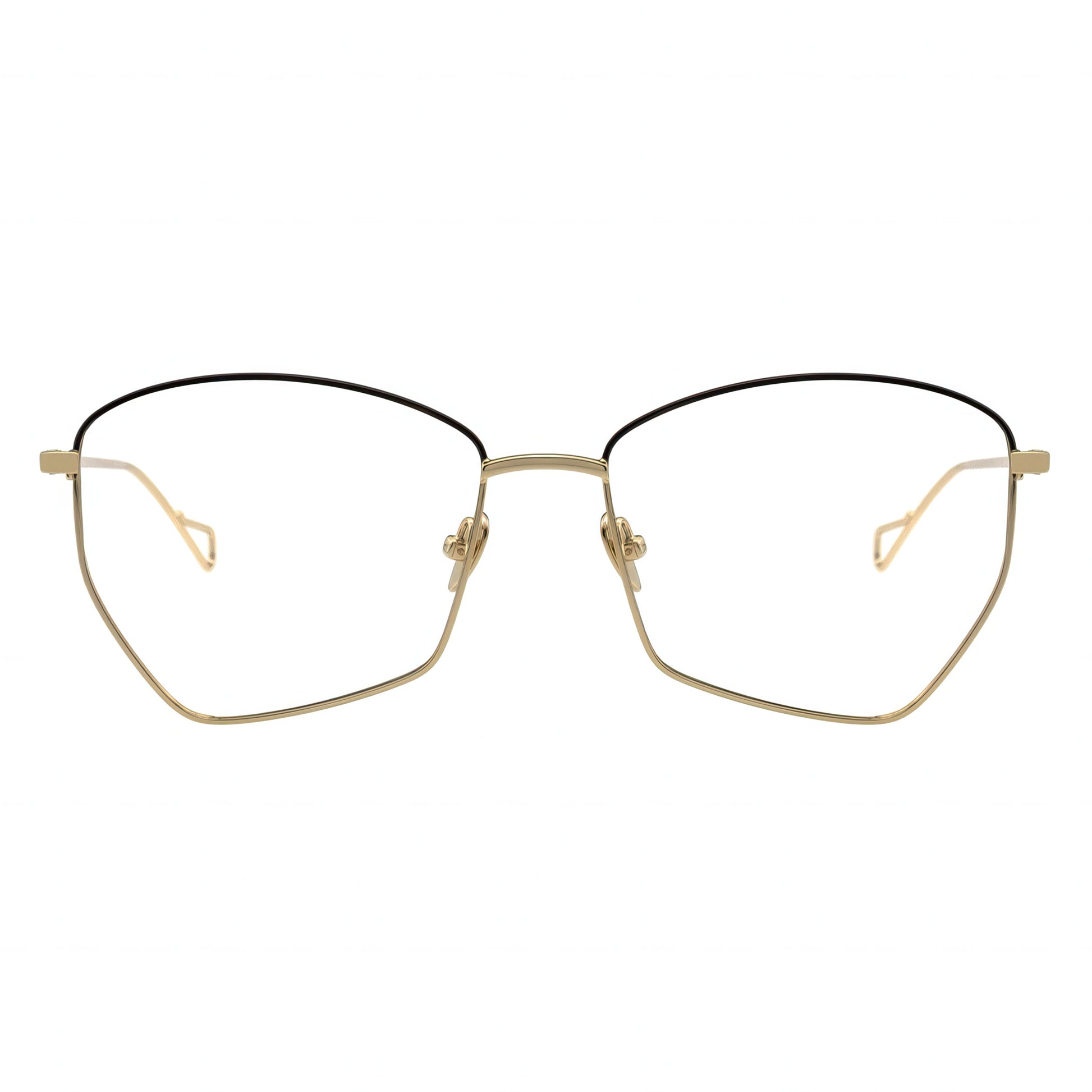 gold geometric eyeglasses