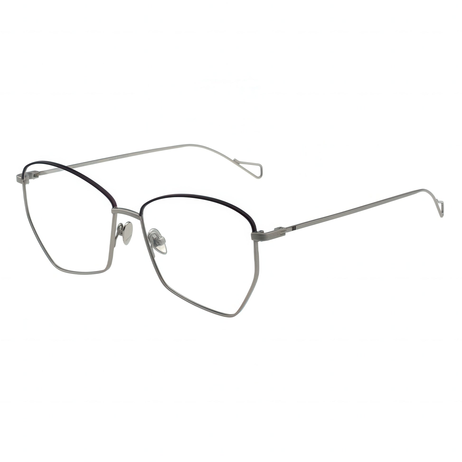 silver geometric eyeglasses