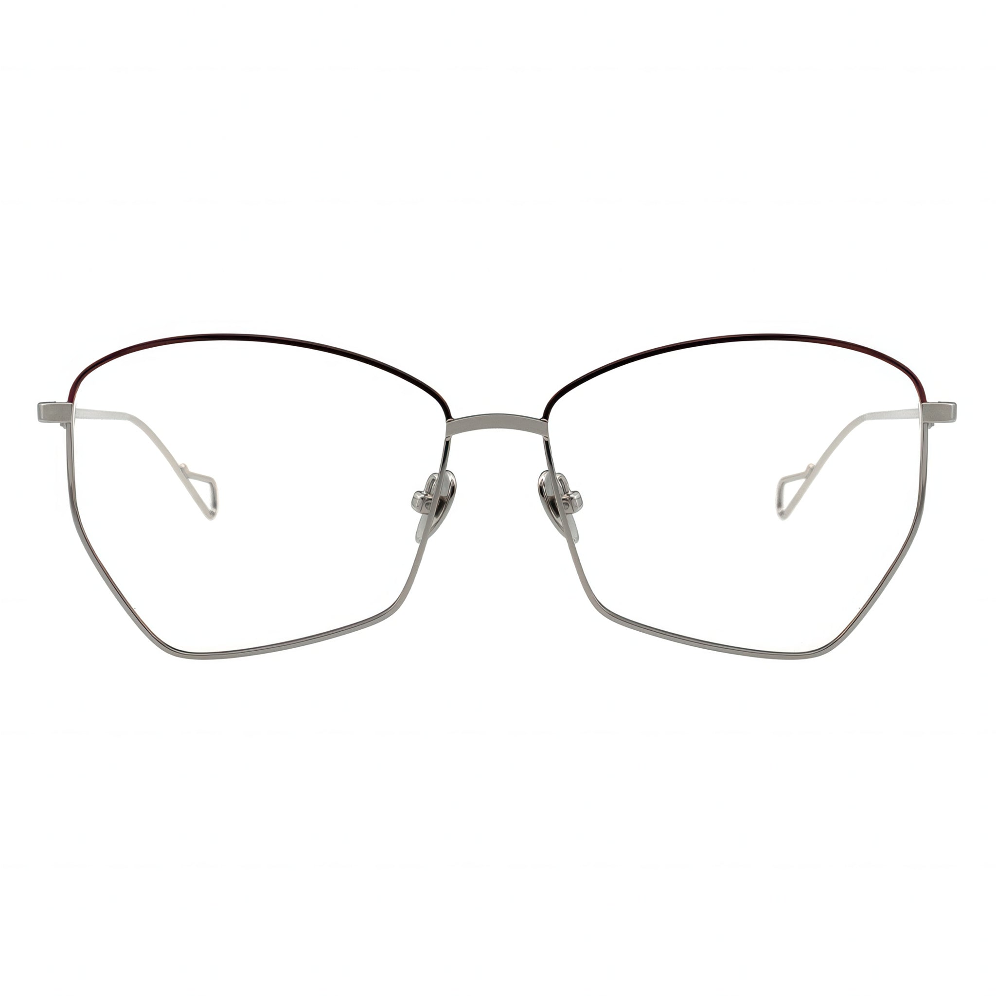 silver geometric eyeglasses