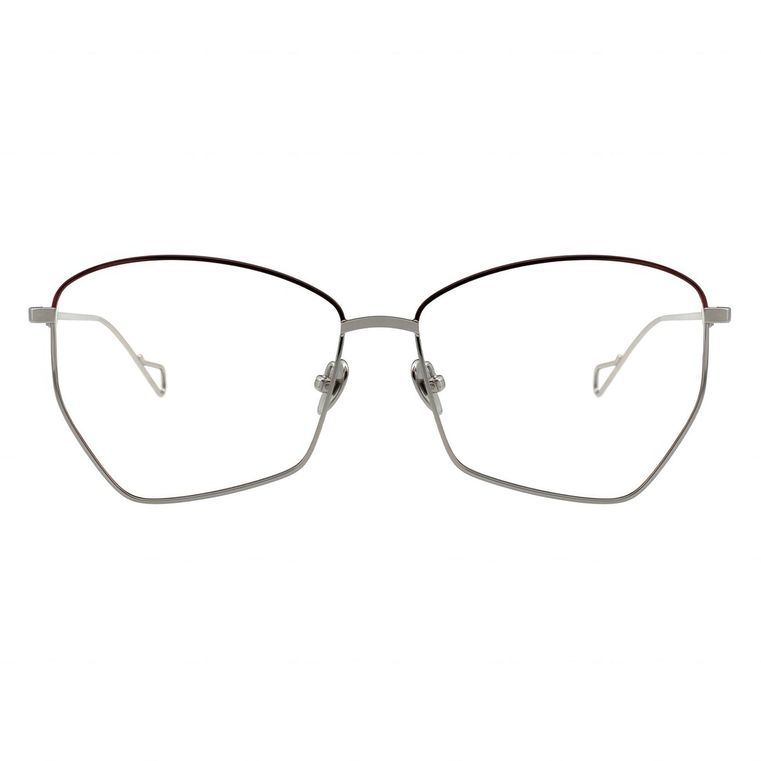 silver geometric eyeglasses
