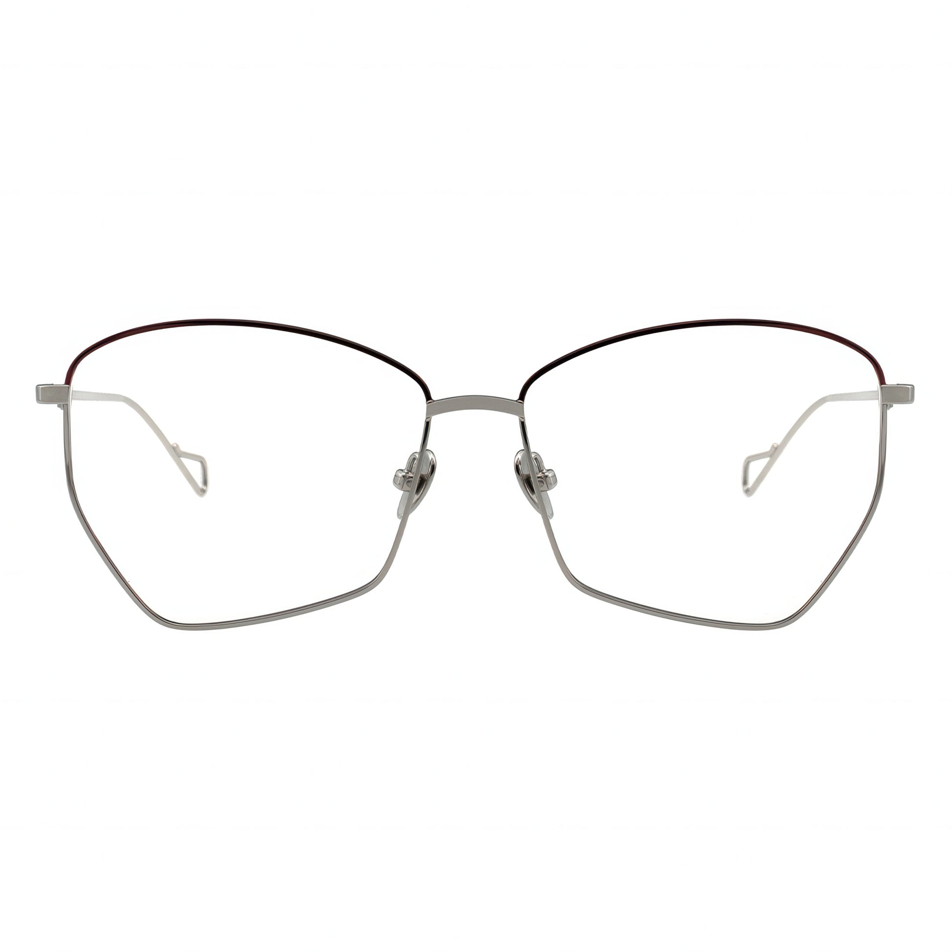 silver geometric eyeglasses