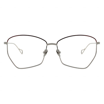 silver geometric eyeglasses