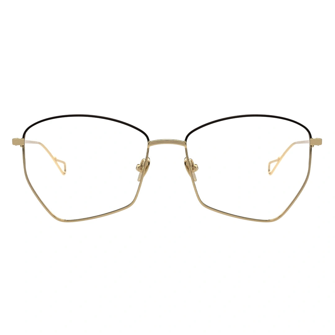 gold geometric eyeglasses
