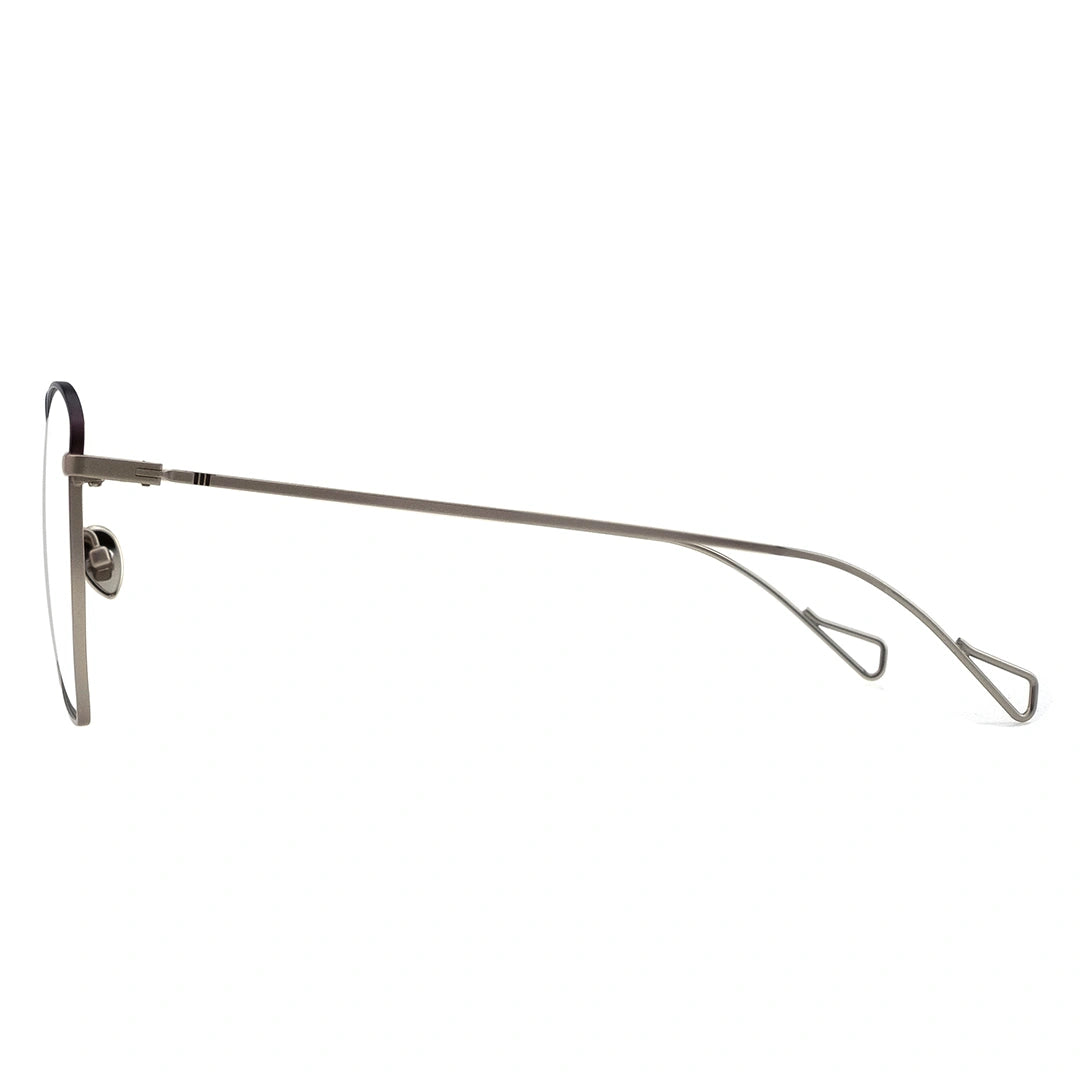 geometric eyeglasses with silver temple