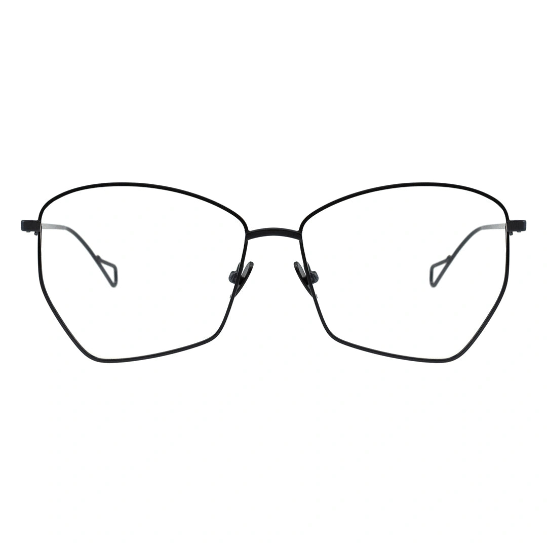 black geometric eyeglasses 