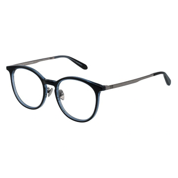 Blue round eyeglasses