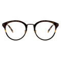 Tortoiseshell eyeglasses on a white background