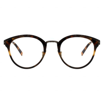 Tortoiseshell eyeglasses on a white background