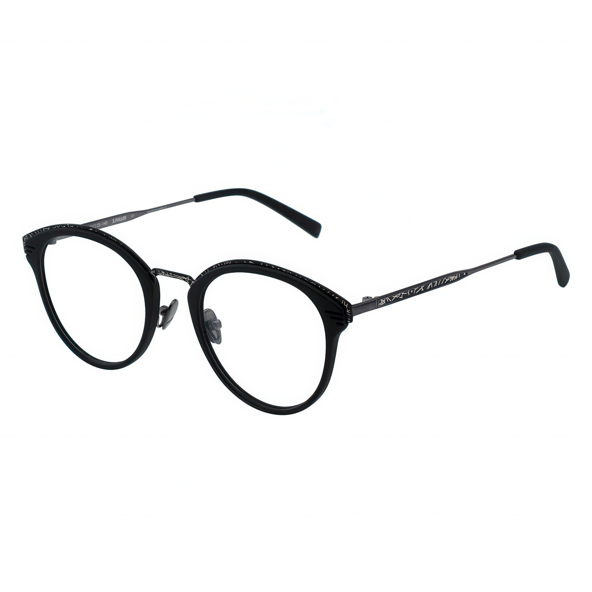Black cat-eye glasses on a white background