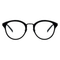 Black eyeglasses on a white background