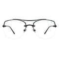black half-rim eyeglasses