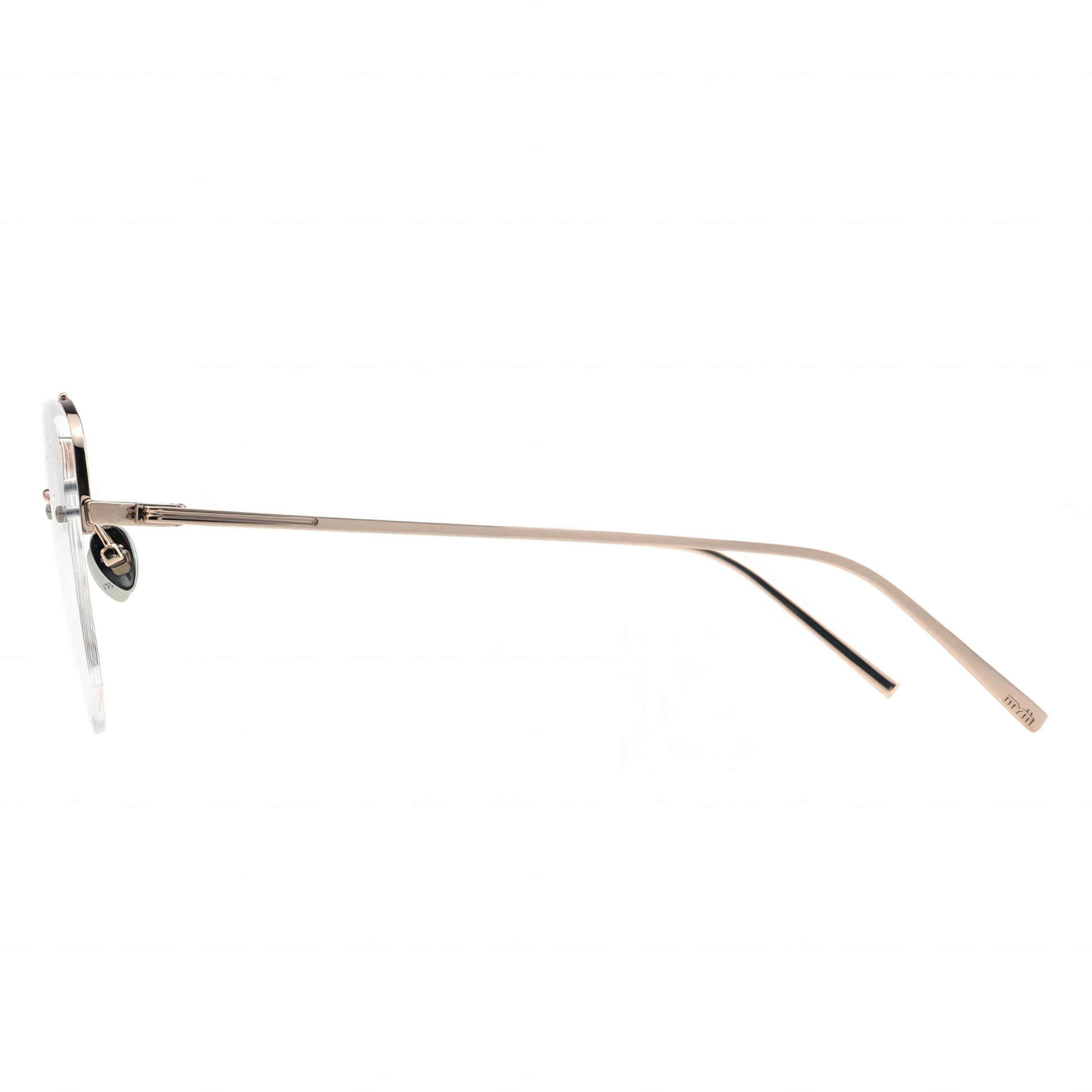 rose gold half-rim eyeglasses