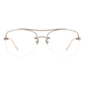 rose gold half-rim eyeglasses
