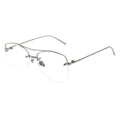 silver half-rim eyeglasses