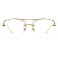 gold half-rim eyeglasses