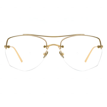 gold half-rim eyeglasses