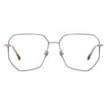 Metallic eyeglasses on a white background