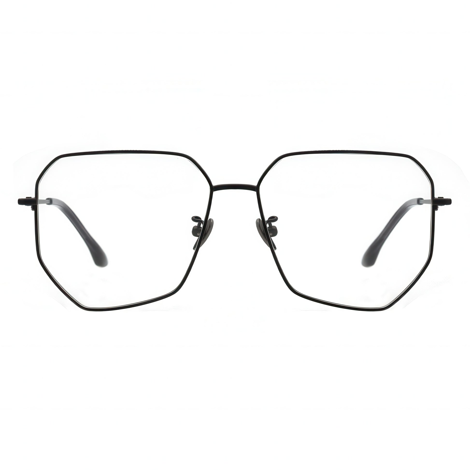 Black eyeglasses on a white background