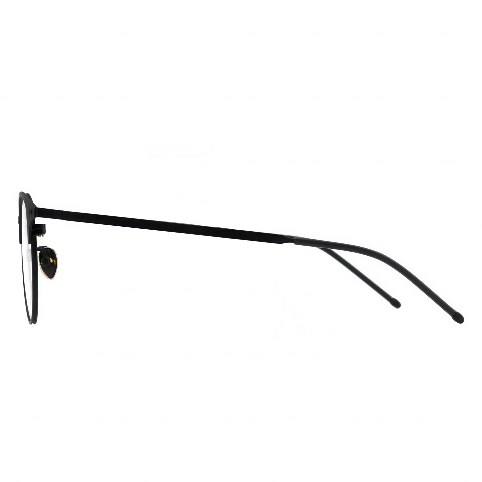 Black eyeglasses on a white background