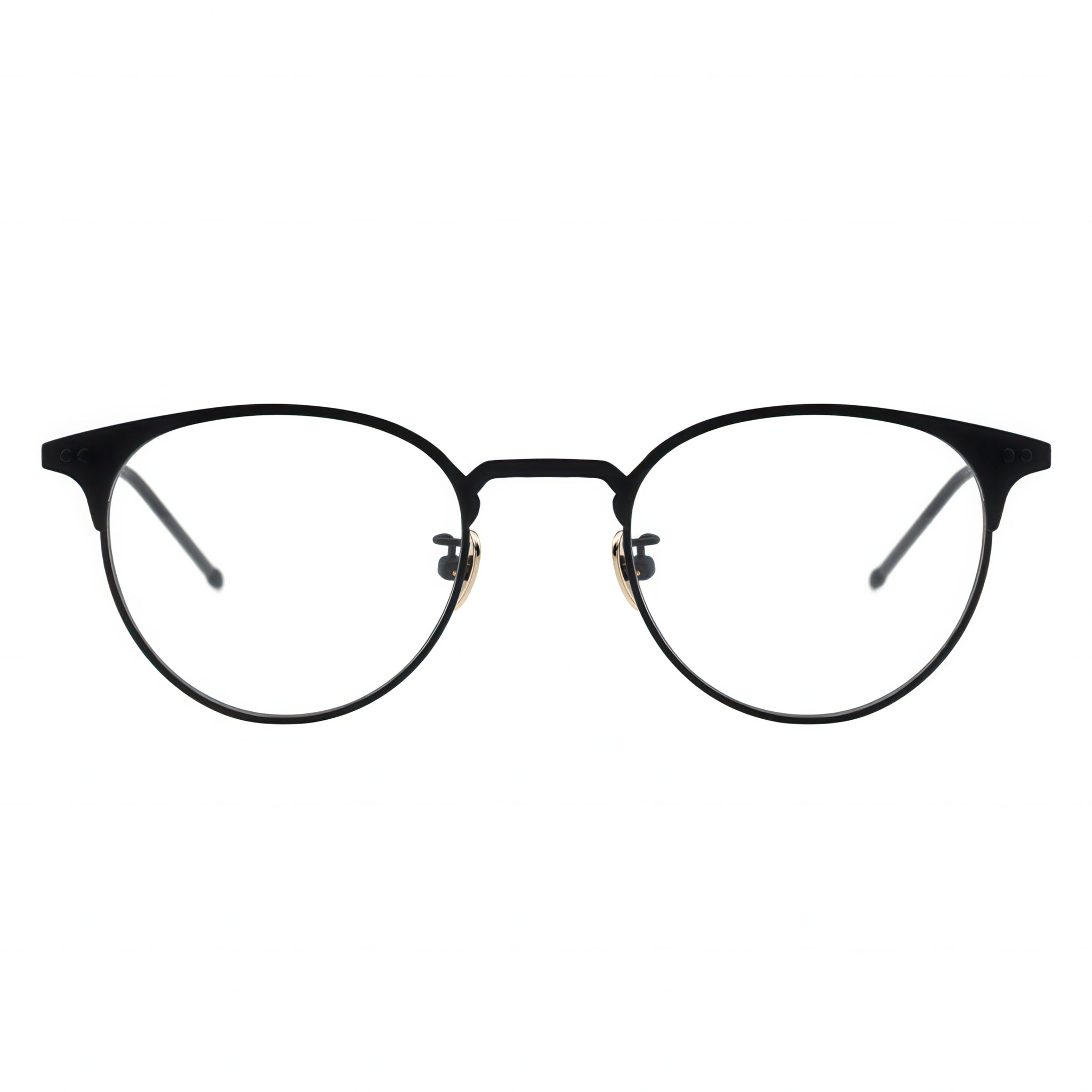 Black eyeglasses on a white background