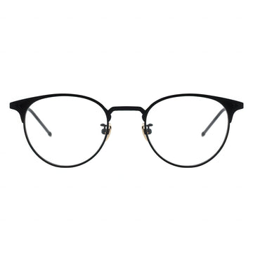 Black eyeglasses on a white background