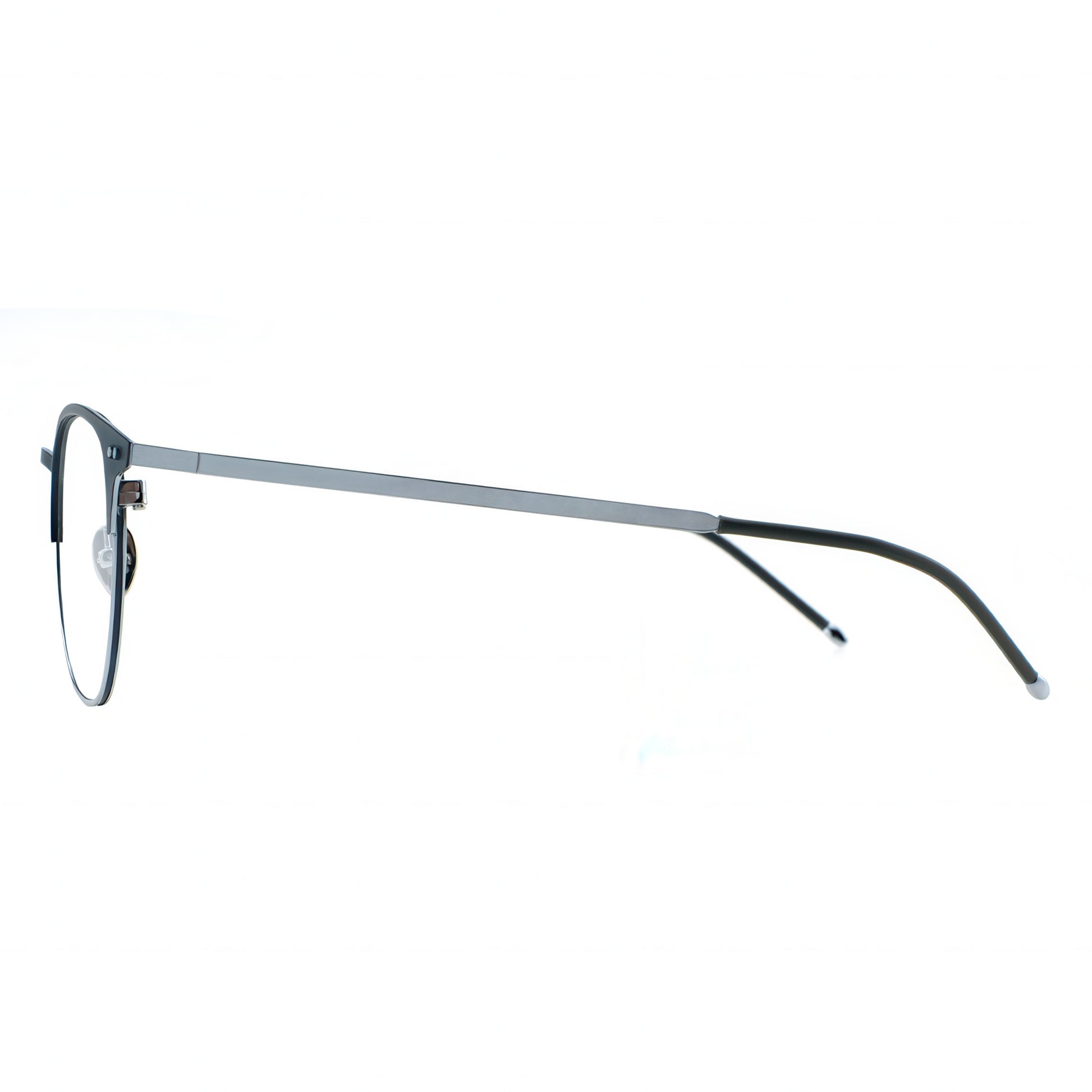 Eyeglasses with a thin frame on a white background