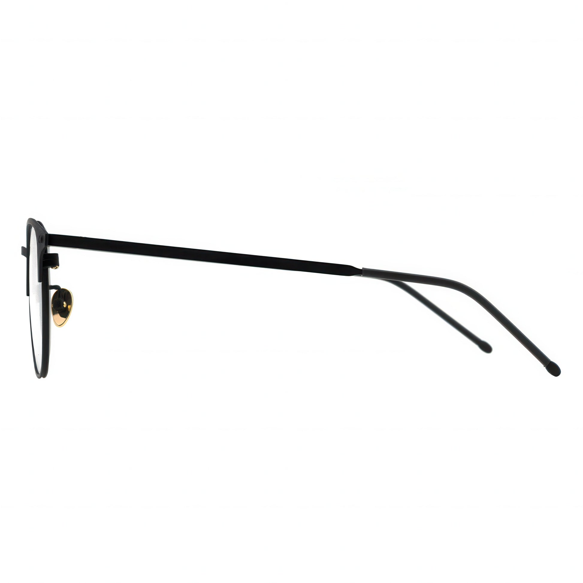 Black eyeglasses on a white background