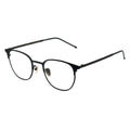 Black eyeglasses on a white background