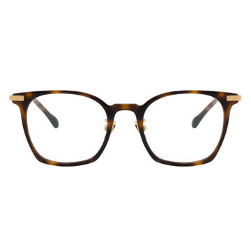Tortoiseshell eyeglasses on a white background