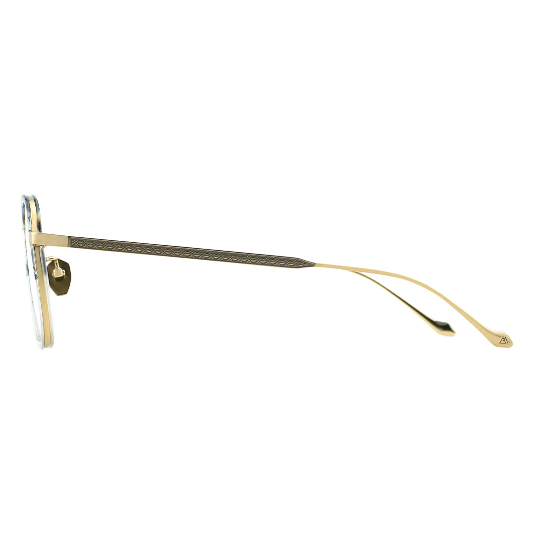 Gold oval eyeglasses, round glasses