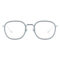 Round eyeglasses with thin silver frame 
