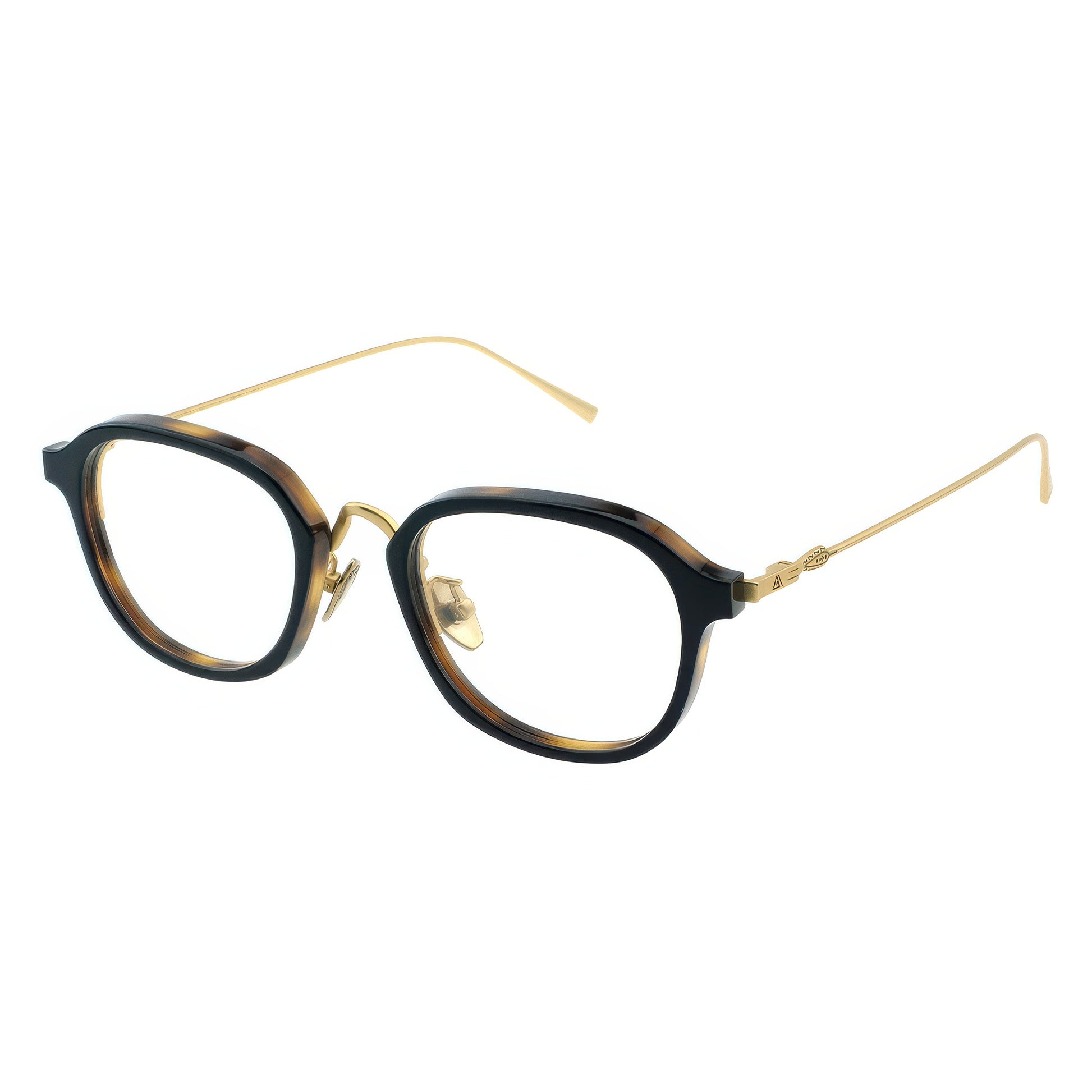 Eyeglasses with black and gold frame 