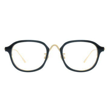 Black eyeglasses with gold accents