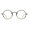 Round eyeglasses with gold frame 