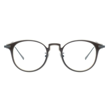 Round eyeglasses with a black frame 