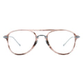 Aviator glasses with a rose gold frame 
