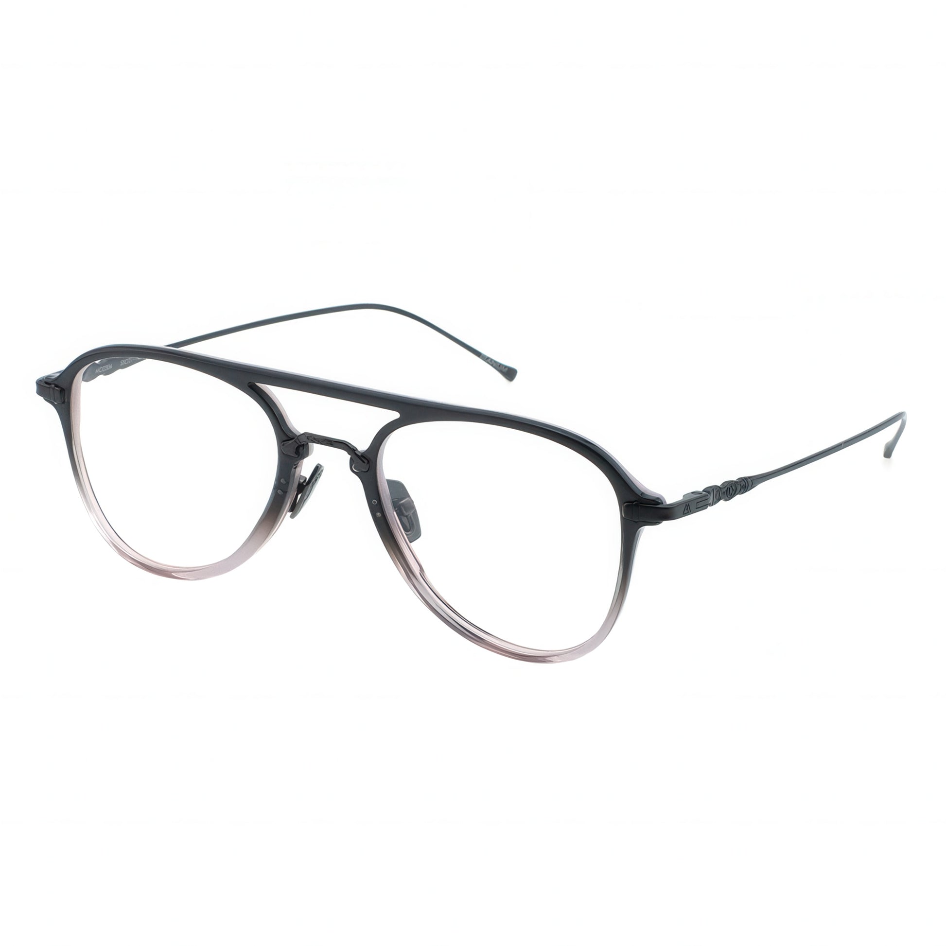 Black and gray two-tone eyeglasses