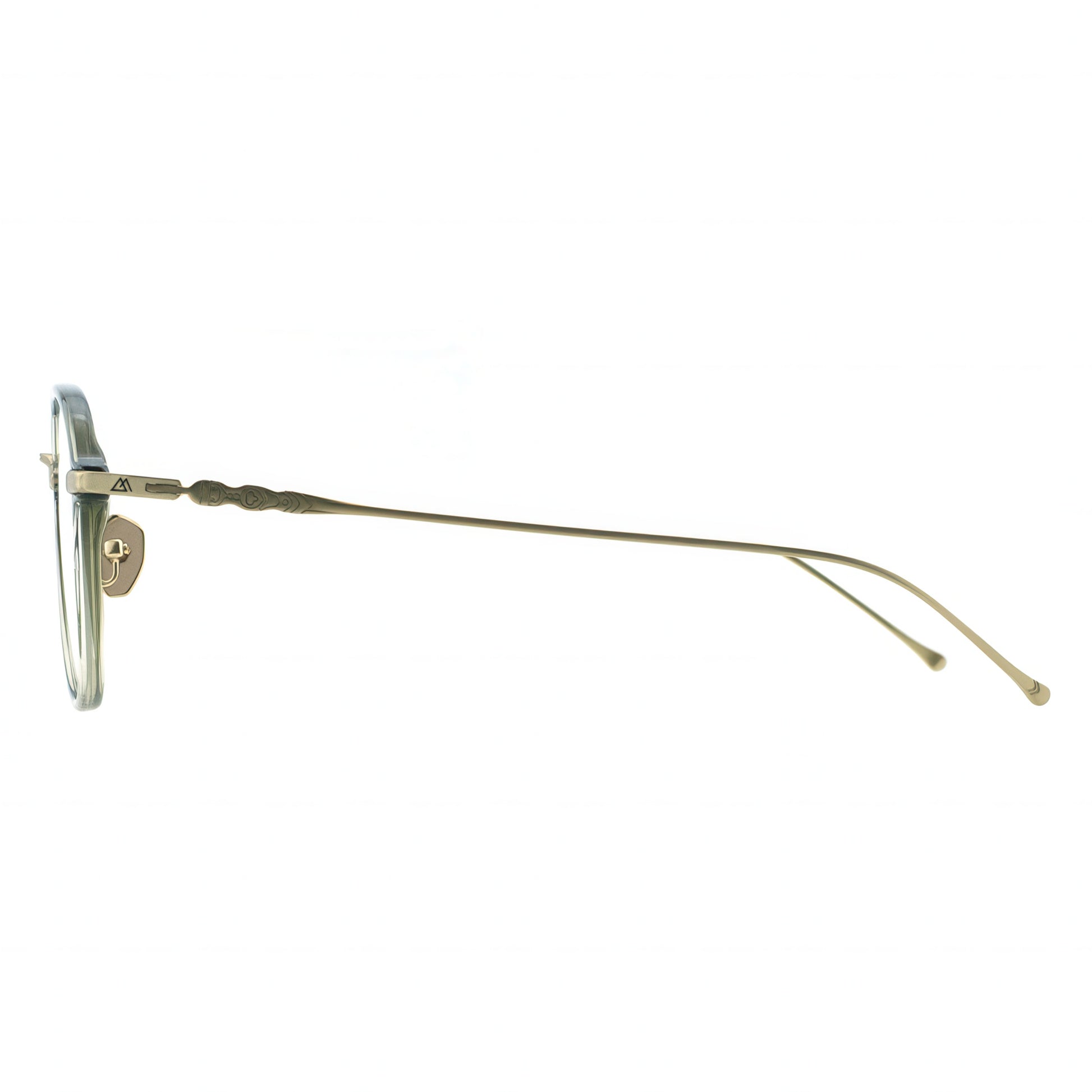 Gold-framed eyeglasses