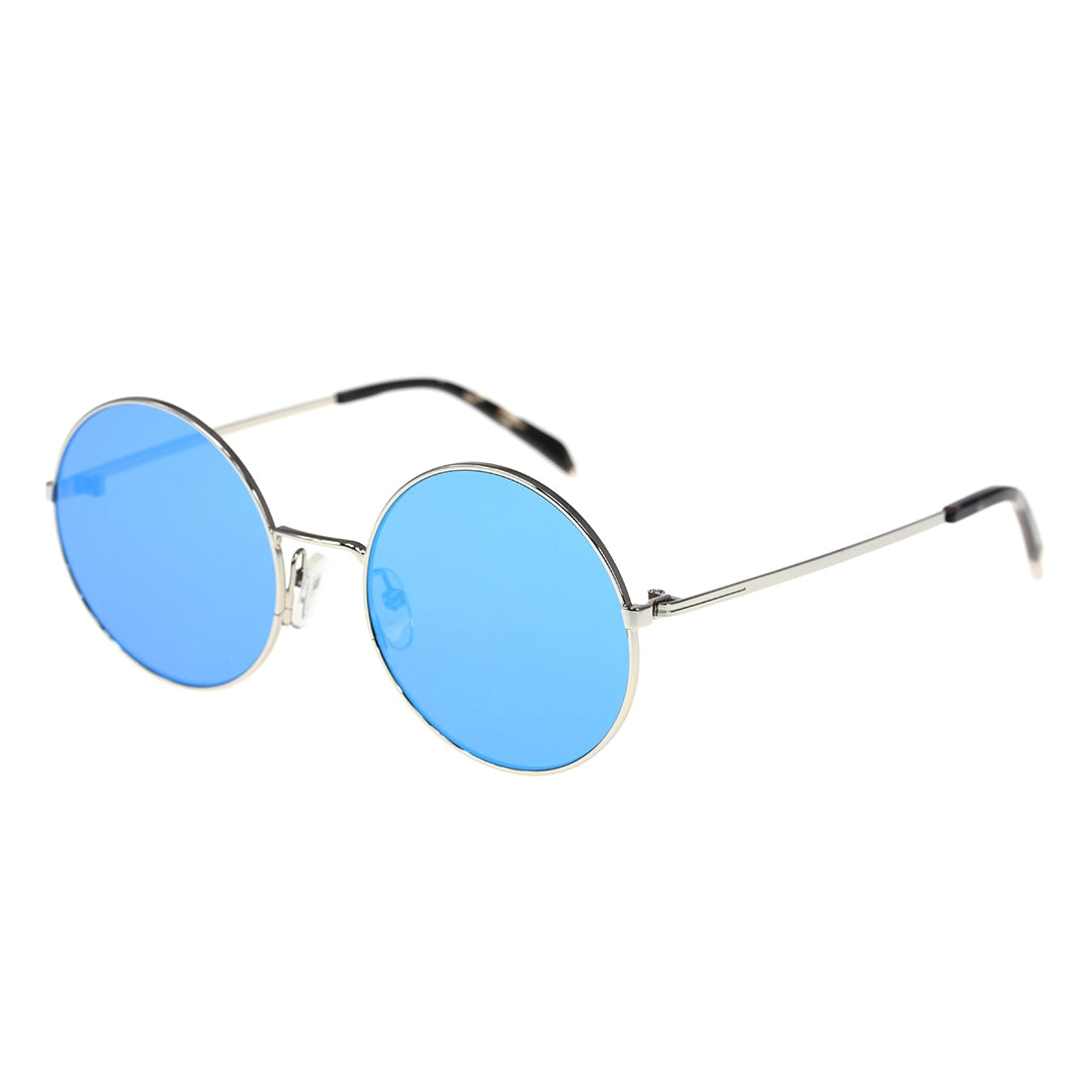 70s retro round sunglasses, blue mirror sunglasses
