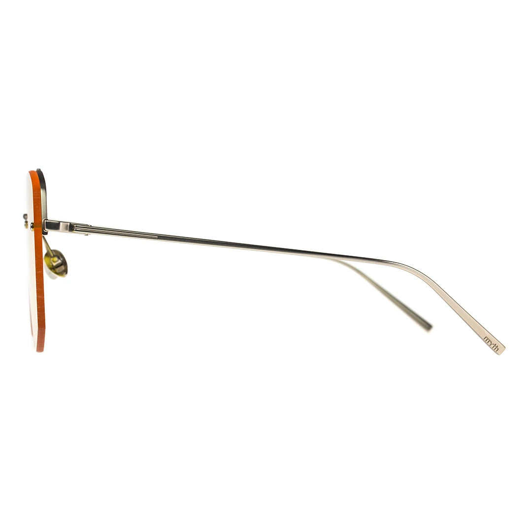 MYTH GREECE DEMETER geometric rimless yellow mirrored sunglasses double bridge and metal frame sunglasses mens and womens