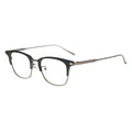 A pair of rectangular two-tone metal eyeglasses.