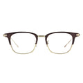 two tone rectangular browline eyeglasses
