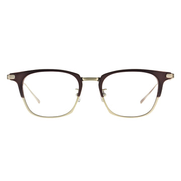 two tone rectangular browline eyeglasses