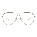a pair of matte gold and silver frame glasses
