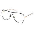 A pair of MYTH OPTICAL AIKTON eyeglasses with a sleek aviator design, featuring a gold and black frame.