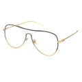 a pair of black and gold frame glasses