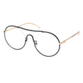 black round eyeglasses with gold frame