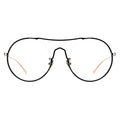 black and gold glasses, round  oversized eyeglasses