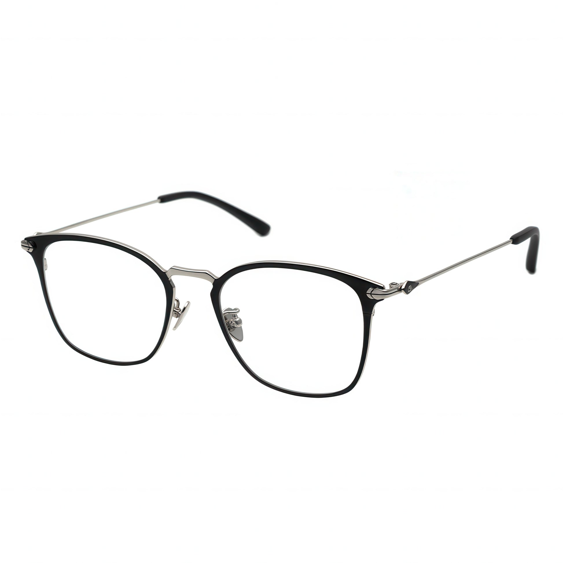 black silver eyeglasses
